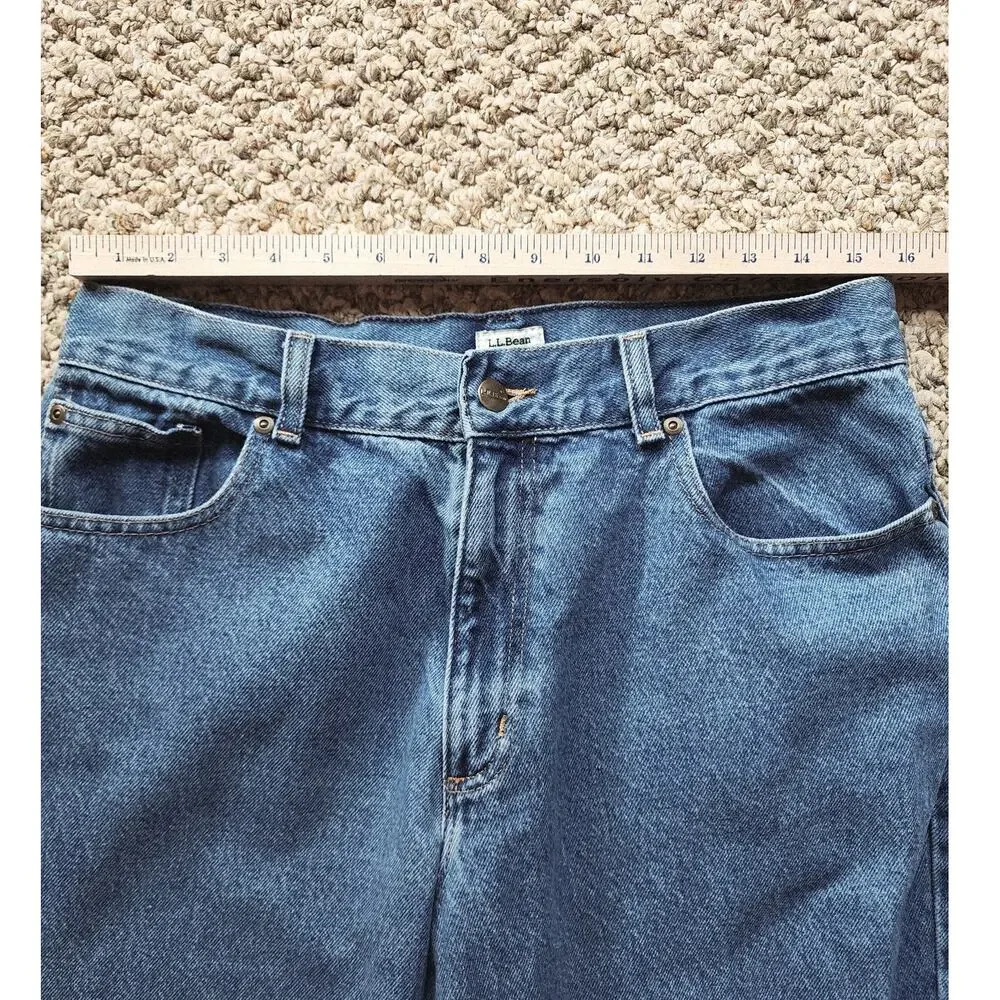 L. L. Bean Women's Size 14 Original Fit Straight Leg Blue Denim Jeans - Picture 7 of 9